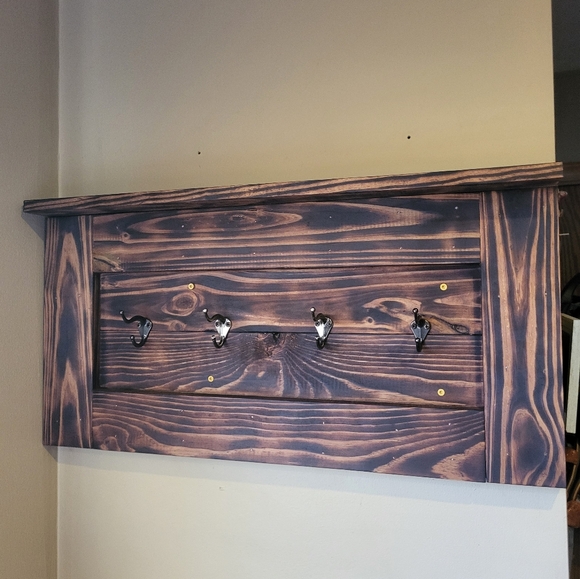 Handmade Wood Coat Rack - Picture 2 of 7